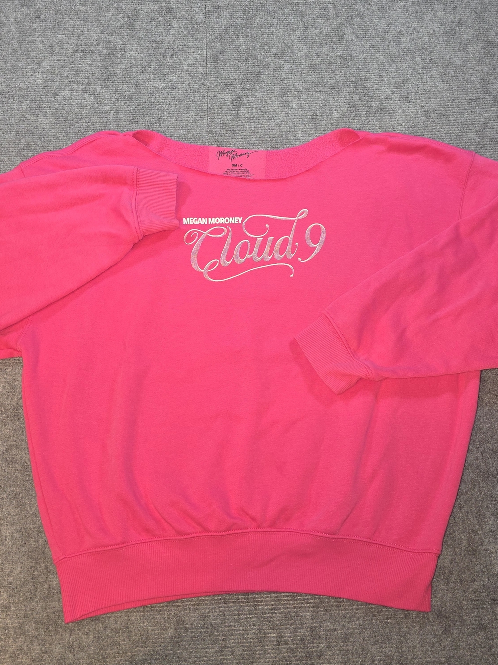 Megan Moroney Cloud 9 Pink Crewneck Sweatshirt Small Official Merch